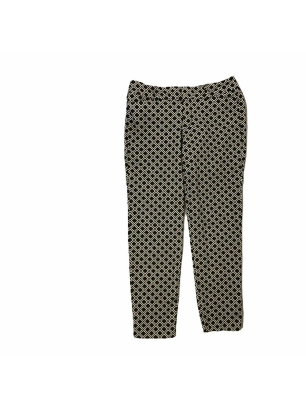 Old Navy Pixie Ankle Pants Womens 4 Black White Geometric Chino Skinny Str